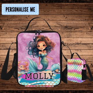 a bag with a picture of a mermaid on it