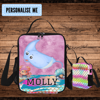 a bag with a picture of a dolphin on it