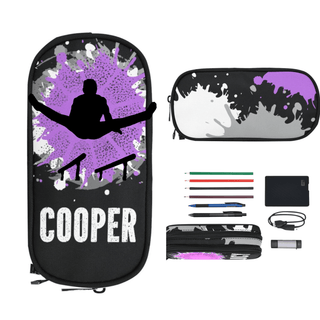 a purple and black case with a picture of a person on a skateboard