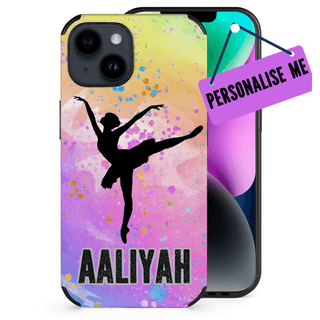 a phone case with an image of a ballerina on it