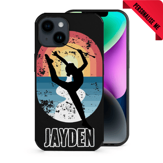 a phone case with a picture of a person doing a dance pose