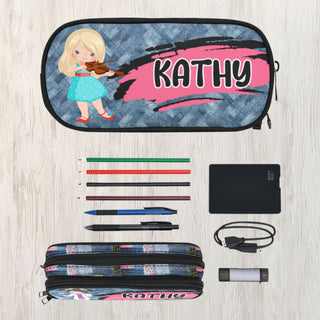 the contents of a personalized pencil case