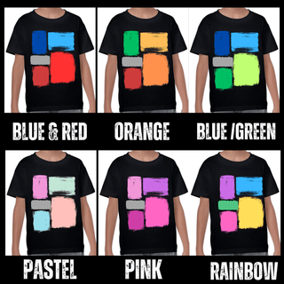 a series of photos showing different colors of a t - shirt