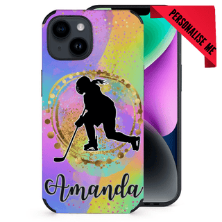 a phone case with an image of a hockey player