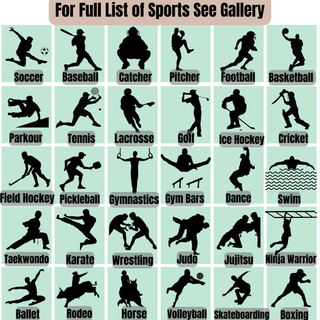 a poster showing the different types of sports