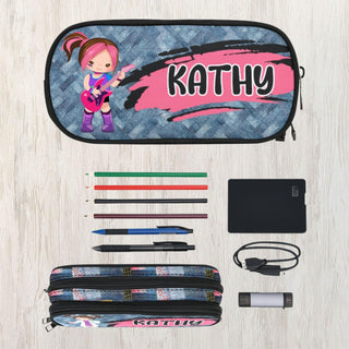 the contents of a personalized pencil case