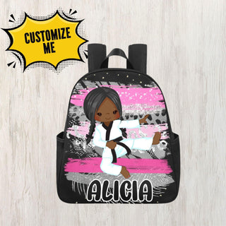 a backpack with an african american girl on it