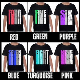 a group of four t - shirts that say fight pink, red, green,