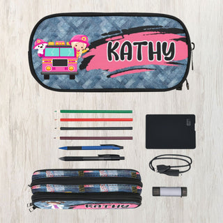 the contents of a personalized pencil case