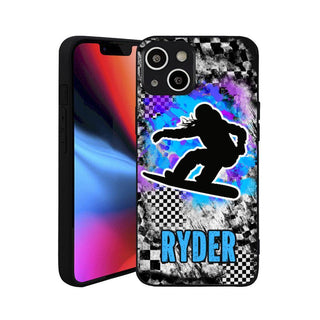 a phone case with a skateboarder on it