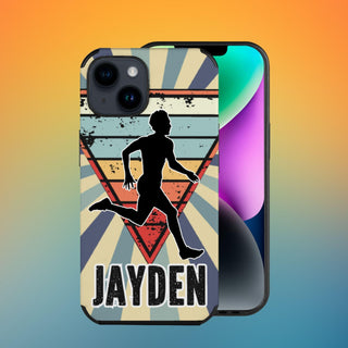 a phone case with a running man on it