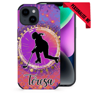 a phone case with a picture of a hockey player