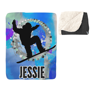 a towel with a picture of a snowboarder on it