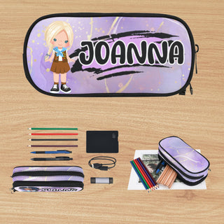 a pencil case with a cartoon character on it