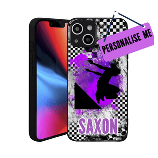 a phone case with a picture of a skateboarder