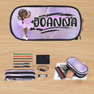 a pencil case with a picture of an african girl on it