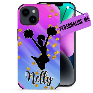 a phone case with a cheerleader on it