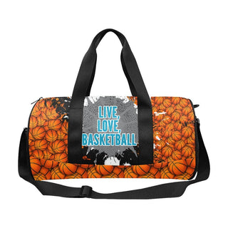 a duffel bag filled with basketball balls