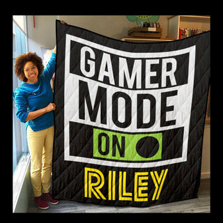 Personalized Gamer Mode Quilt Set With Pillowcases