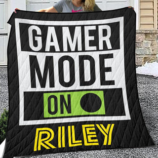 Personalized Gamer Mode Quilt Set With Pillowcases