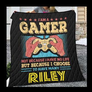 I'm A Gamer Quilt And Pillowcase Set With Name