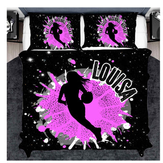 Girls Pink Basketball Duvet Set - Colorfulmamas