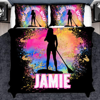 Personalized Duvet And Pillow Set for Paddleboarding Girls - Colorfulmamas