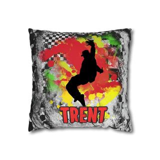 a pillow with a basketball player on it