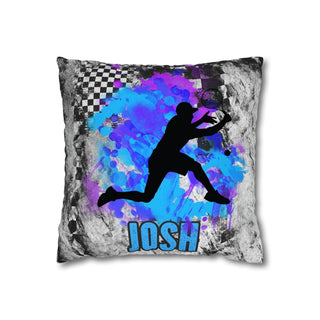 a pillow with a basketball player on it